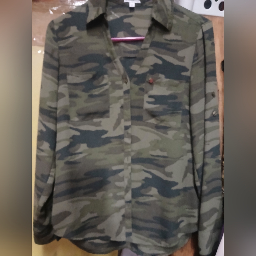 Express Green Blouse Top